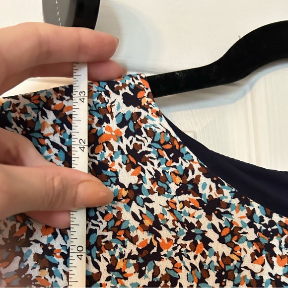 Loft Floral Long Sleeve Modest Midi Dress Size 10 - Picture 7 of 11